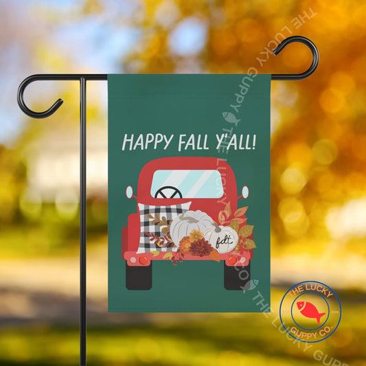 Happy Fall Y'all Subtle FDT Flag: Leftist Thanksgiving Decor, Hidden Anti Trump Autumn Garden Flag