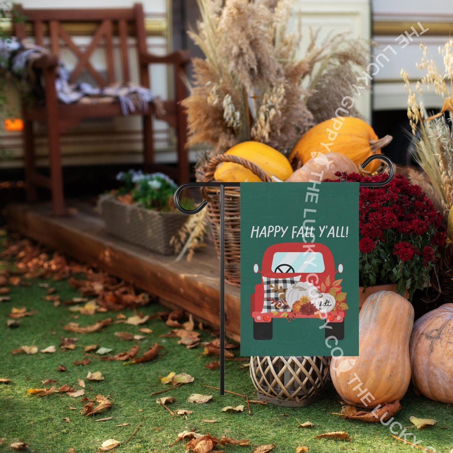 Happy Fall Y'all Subtle FDT Flag: Leftist Thanksgiving Decor, Hidden Anti Trump Autumn Garden Flag