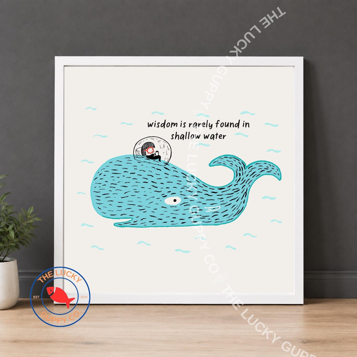 Whimsical Reading Children's Wall Art: Read Books and Grow Knowledge, Coordinated Reading Art (Physical Print)