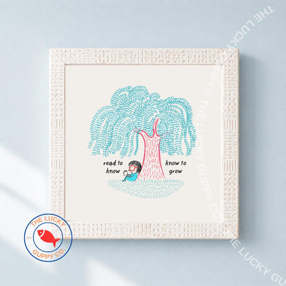 Whimsical Reading Children's Wall Art: Readers and Leaders, Read Banned Books Posters, Liberal Kids Room Art
