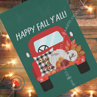 Happy Fall Y'all Subtle FDT Flag: Leftist Thanksgiving Decor, Hidden Anti Trump Autumn Garden Flag