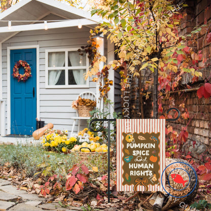Pumpkin Spice and Human Rights Coquette Flag: Liberal Fall Decor, Leftist Thanksgiving Flag